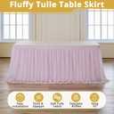 Pink Tulle Tablecloth for 6 Ft Rectangle Tables 6-Pack, Ideal for Weddings