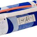SOFE H&L | Playa Velour Large Beach Towel Pack of 2 (35 x 70) Waves - Blue | Thick, Premium, Fade Resistant, Durable | Luxury Resort Quality Pool Towel, Turkish Beach Towel with Shoulder Strap