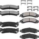8Pcs Front & Rear Ceramic Disc Brake Pads Set Fit for 2000-2006 Chevrolet Avalanche Silverado 1500 Suburban 1500 Tahoe 2002-2006 Cadillac Escalade ESV/EXT 2000-2006 GMC Yukon Sierra 1500 (D785-D834)