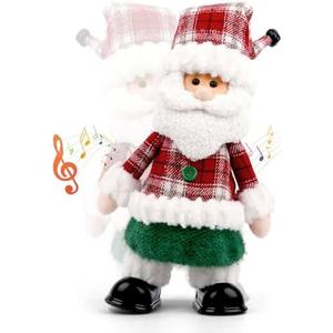 WeDoSoy Singing Dancing Santa Claus - Christmas Animatronics Musical Santa Claus, Animated Christmas Plush Doll, Indoor Holiday Decoration
