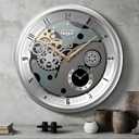 XSZ Industrial 20" Extra Large Wall Clock with Moving Gears & Dual Dials