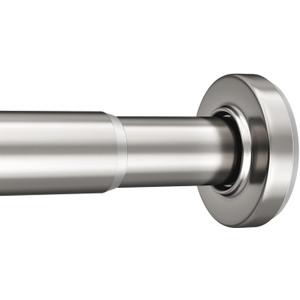 AmazerBath Nickel Spring Tension Shower Curtain Rod 31-75 Inches, 1 Inch Diameter Heavy Duty Tension Rod Rust Proof Bathroom Curtain Rod, Adjustable No Drill Easy Segmented Installation