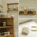 Square Pantry Glass Jars with Clear Airtight Lids Kitchen Canisters Sets for Flour, Sugar Refrigerator Safe, 54 oz