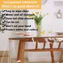 Clear Table Cover Protector 55"x86",Washable Vinyl Tablecloth | Rectangle Transparent Plastic Tablecloth, Waterproof, Greaseproof, Table Protector for Weddings, Indoor and Outdoor,Picnic