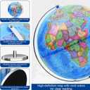 World Globe for Children and Adults, 12 inch Educational Spinning Earth Map with Stand, Self-Assembled Interactive World Globes for Kids Learning, Classroom, Students Desk, Room and Office Decor