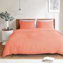Mejoroom Coral Duvet Cover Queen Size – Queen Duvet Cover Set - Soft and Breathable Comforter Cover with Zipper Closure, 3Pieces, 1 Duvet Cover (90x90) and 2 Pillow Cases(20x26) Coral