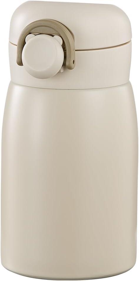 9 oz Mini Water Bottle Small Stainless Steel Thermoses - Insulated Vacuum, Leak Proof, Keeps Drinks Hot/Cold - Ideal for Coffee, beverage, Water - White