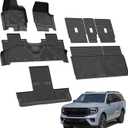 LASFIT Floor Mat&Cargo Backrest Mat for Fit 7 Seats 2025 2026 Ford Expedition Standard,Easy Clean 100% TPE All Weather TPE Custom Fit for SUV Car Liners, 1st& 2nd& 3rd& Cargo Liner, Black 5pcs