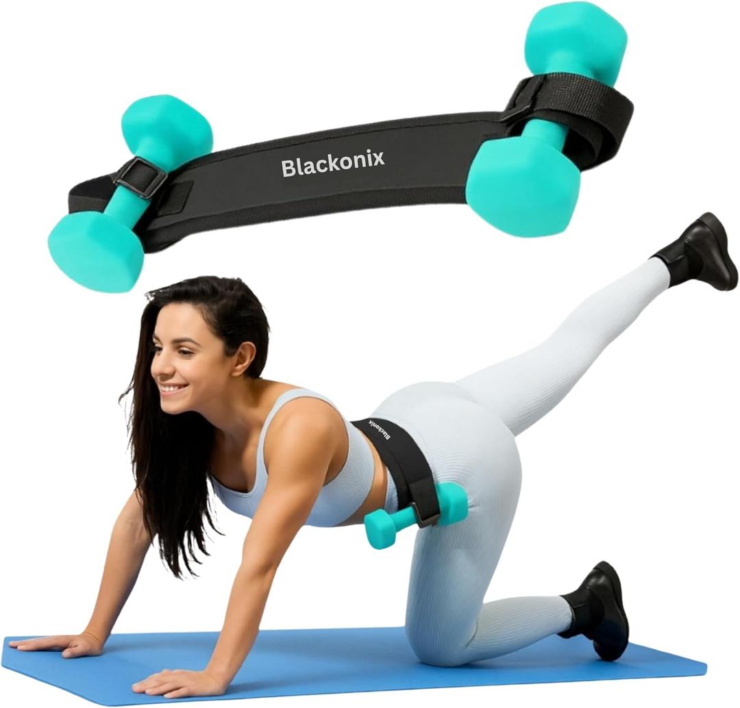 Hip Thrust Belt for Dumbbells, Kettlebells & Barbells  Adjustable Anti-Slip Exercise Belt for Glute, Waist & Core Training  EVA Fitness Belt for Home & Gym Workouts