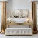 Goldfoilart Flower Wall Art Floral Decor Modern White Blooming Pictures with Gold Foil Paintings Framed Artwork for Living Room Bedroom Kitchen Decorations 24" x 24" x 2 Pcs, 24x24 Inchx2 pcs