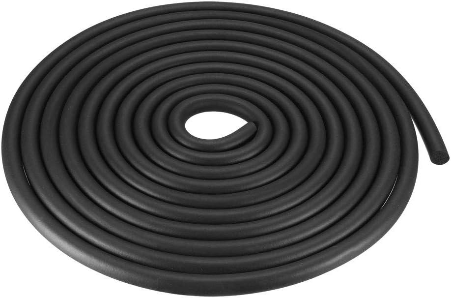 uxcell Foam Rubber Seal Weather Strip 12mm Diameter 5 Meters Long Black