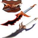 Anime 2pc Set Sword Kasaka's Knight Killer 2 Sword Cosplay Props All Metal with Hanging Board