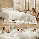 Bedsure Gentlesoft 2-in-1 King Size Comforter Set and Detachable Fluffy Blanket, Cream White Bedding Set For All Season Use, Detachable Design for Space Saving (Includes 2 Pillow Shams, 2 Pillowcases)