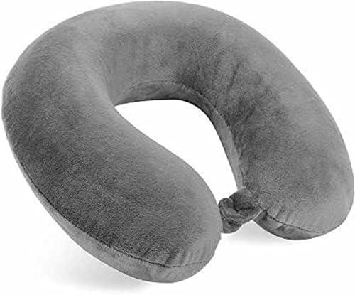 SATTVA Travel Neck Pillow in Memory Foam Luxury Travel Neck Support Rest Pillow | Neck Pain 100% Pure Memory Foam Soft Comfort & Support Pillow for Airplane/Car/Office&Home Rest Use (Light Grey)