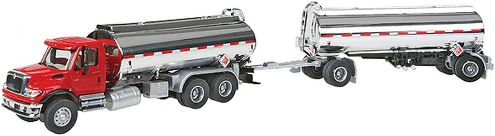 International, Red 7600 DBL Tanker (7600 Tank Truck with Trailer)