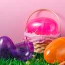 JOYIN 12 Pcs 7" Jumbo Plastic Easter Eggs, Clear 6 Assorted Colors Empty Eggs for Filling Treats Easter Party Favor Hunt Basket Stuffers Fillers Classroom Prize Supplies Toy