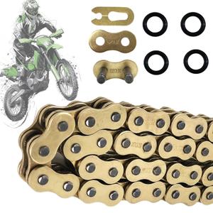 520 X-Ring Chain, 120 Links Heavy Duty Motorcycle Gold Chain with Connecting Master Link
