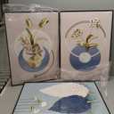 MPLONG Abstract Modern Minimalist Natural Framed Decorative Painting - Large Size Wall Art Set of 3 Wall Decor for Living Room, Bedroom, Dining Room, Office, etc. (Blue, 20 "X 28" X 3 pieces)