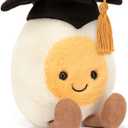 Jellycat Amuseables Boiled Egg Graduate Stuffed Toy, 5.5 inches - Food Plush - Fun Graduation Gift