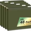ViVin Hanging File Folders, 1/5-Cut Adjustable Tabs with 48 Per Box, 1 Inch Expansion, 48 Pack Letter Size Hanging File Folders, Designed for Office Home School Filing Cabinet(Green)