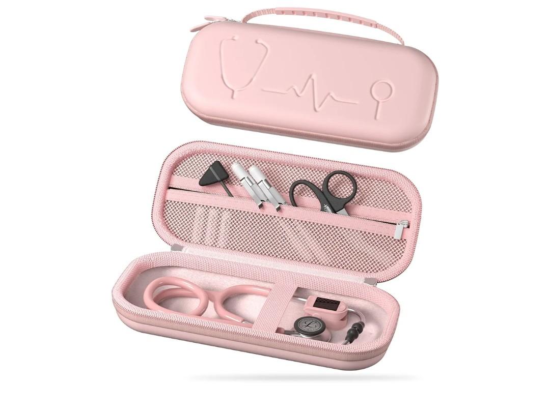 ProCase Stethoscope Case for 3M Littmann Classic III & Cardiology IV, Hard Protective Carrying Bag Fits MDF, ADC, Omron Stethoscopes, Medical Storage Organizer for Nurses & Nursing Students -Pink
