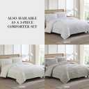 Beatrice Home Fashions Medallion Chenille Bedspread, Queen, White