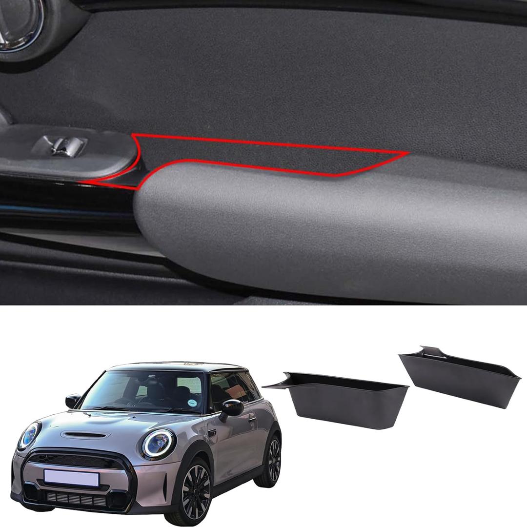 Door Organizer Storage Box Compatible with BMW MINI Cooper Cooper S JCW Convertible 2014-2022 ABS car Door Handle Storage Box Organizer Tray Decoration Accessories