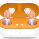 Hearing Aids, Rechargeable Digital Hearing Aids for Seniors, Noise Cancelling with 16-Channel Sound Processing, Invisible Hearing Aids for Men Women with Charging Case (1, skin)