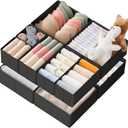 Criusia Drawer Organizer Clothes, 10 Pack Dresser Organizer for Baby Clothes, Underwear, Sock- Foldable Closet Organization and Storage Dividers Bins for Nursery, Bedroom (Black)