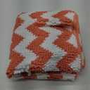 CozeCube Orange Chenille Bathroom Rugs 48" x 24", Soft Microfiber Chevron Bath Mats for Bathroom, Non Slip Shaggy Bath Rugs Machine-Washable, Plush Absorbent Shower Mat, Halloween Bath mat