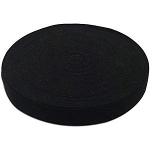 Natural Cotton Twill Tape 50 Yards 1 Inch Bunting Bias Tape Herringbone Webbing Tape Roll for Apron Sewing Dressmaking Craft (Black)