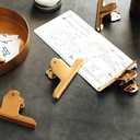 Coideal Gold Metal Bulldog Paper Clips, 3 Pack Stainless Steel Large Bull Clips Clamps for Drawing Board, Home Kitchen Office (5.7 inch / 14.5 cm)