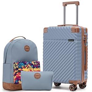 Cosbarn Carry On Luggage 22x14x9 Airline Approved,3 Piece Luggage Set