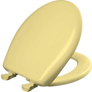 Bemis Classic Colors Slow Close Toilet Seat, Easy Clean Hinges and Durable Plastic Seat, Made in USA, Round, Yellow