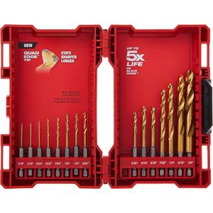 Milwaukee 48-89-4630 Kit TiN Shockwave (15-Piece Titanium)
