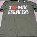 I Love My Hot Ginger Girlfriend I Heart My Hot Girlfriend T-Shirt (M, Olive Green)