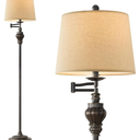 61" Vintage Floor Lamp with 350° Adjustable Swing Arm, Standing Lamp for Bedroom Living Room Bedside Nightstand Retro Farmhouse Mid Century Lamp Light Home Décor Office Gifts