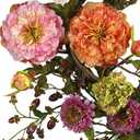 Nearly Natural 24in Artificial Peony Wreath Multicolor Faux Floral Spring Wreath for Front Door, Indoor Wall Decor, and Dining Table Centerpiece