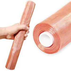 Copper Screen Woven Mesh Screen 12.6 in x 24.6 ft, 99.9 Percent Pure Copper 40 Mesh, Cloth Fine Mesh