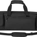 DULCE DOM Double Rifle Case, 38 42 44 inch Soft Gun Tactical Bag for Shooting Range, Movable Divider for 1 or 2 Gears, Multiple Magazine Pouches & Accessory Bags (Black)