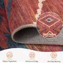 Area Rug 8x10 Rug Machine Washable Non-Slip Low Pile Print Pattern Western Rug for Living Room Bedroom Entryway Tribal Series -Red/Orange