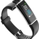 4 x ID130 Plus HR Sports Smart Bluetooth Bracelet Smartwatch Fitness Tracker Pedometer Calories Counter for Android and iOS System IP67 Life Waterproof Black