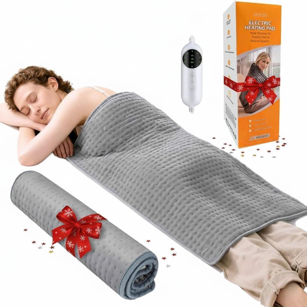 Extra Large Heating Pad for Back Pain Relief, 20x40 Inches, Full Body Heating Pad for Shoulder and Neck, with 10 Temp Levels | 3 Auto-Off Timers | Dry/Moist Heat Therapy - Gifts for Women Men
