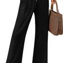 Ficerd Women's Wide Leg Sweatpants, High Waisted Baggy Flared Pants Straight Leg Loose Joggers with Drawstring Pockets (Black)