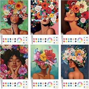 Dinifee 6 Pack Pre Drawn Canvas for Painting Pre Printed Canvas Kit 8 x 10 Inch Stretched Cotton Paint and Sip Set for Adults Couple Party Date Night(Gorgeous Lady) Dinifee 6 Pack Pre Drawn Canvas for Painting Pre Printed Canvas Kit 8 x 10 Inch Stretched Cotton Paint and Sip Set for Adults Couple Party Date Night(Gorgeous Lady)