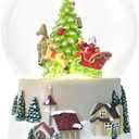 Winter Deer Musical Christmas Snow Globe LED Light Up, Snowflakes Water Globe,120MM 6.7Inch Height Village Water Globe, Valentine's Day Decor, Ideal Gift for Women and Adult.
