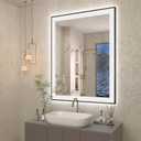 SMIROR 30x 36 LED Mirrors with Matte Black Frame for Bathroom Wall, Lighted Vanity Mirrors with Lights, Dimmable, Anti-Fog, Memory, Shatterproof, ETL Listed (Front and Backlit)