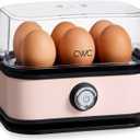COOK WITH COLOR: 210 Watt Egg Cooker - 6 Egg Capacity, Rapid Cook Time, Automatic Shut Off Boil-Dry Protection, with Tray, Measuring Cup, and Lid, Pink