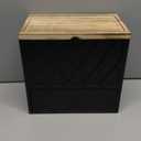 Tampon Holder for Bathroom Decor, Feminine Product Organizer with Lid and Drawer, Shark Week Tampon Storage, Wood Pad and Tampon Organizer for Toilet Organizer, Bathroom Accessories Box for Girl Stuff (Black)