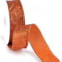 MAYREEL 1.5 Inch Copper Ribbon Wired Terracotta Glitter for Christmas Decorations Gift Wrapping Wreath Supplies Tree Toppers Garland Crafts 10 Yards